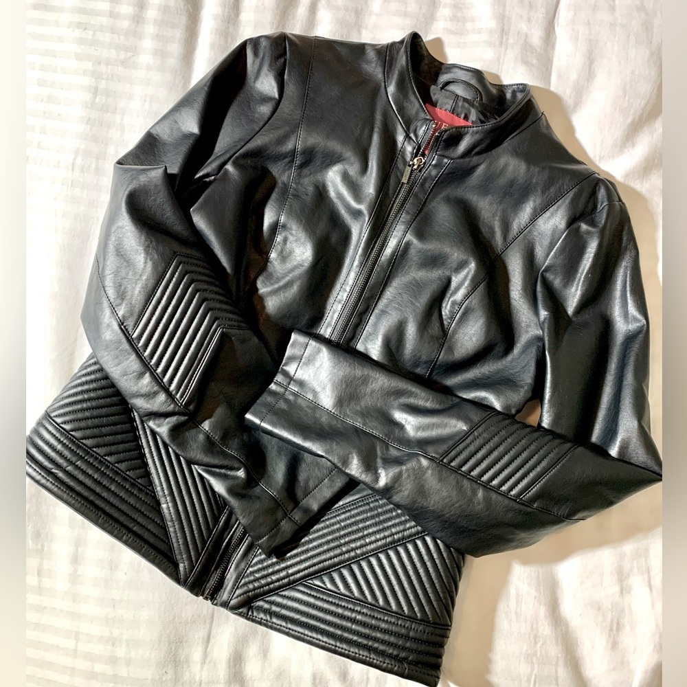 Guess black jacket, leather